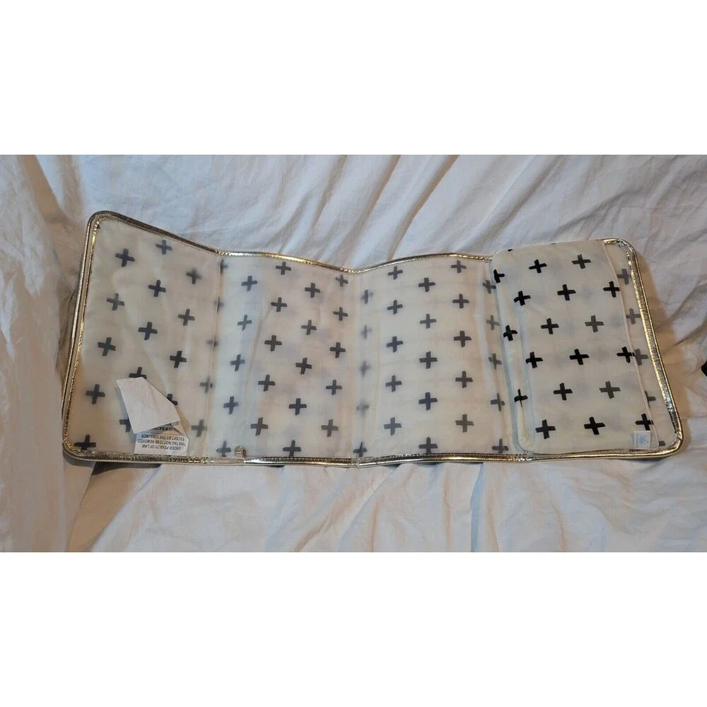 Cloud Island Travel Baby Diaper Changing Pad Clutch, Black Gold White